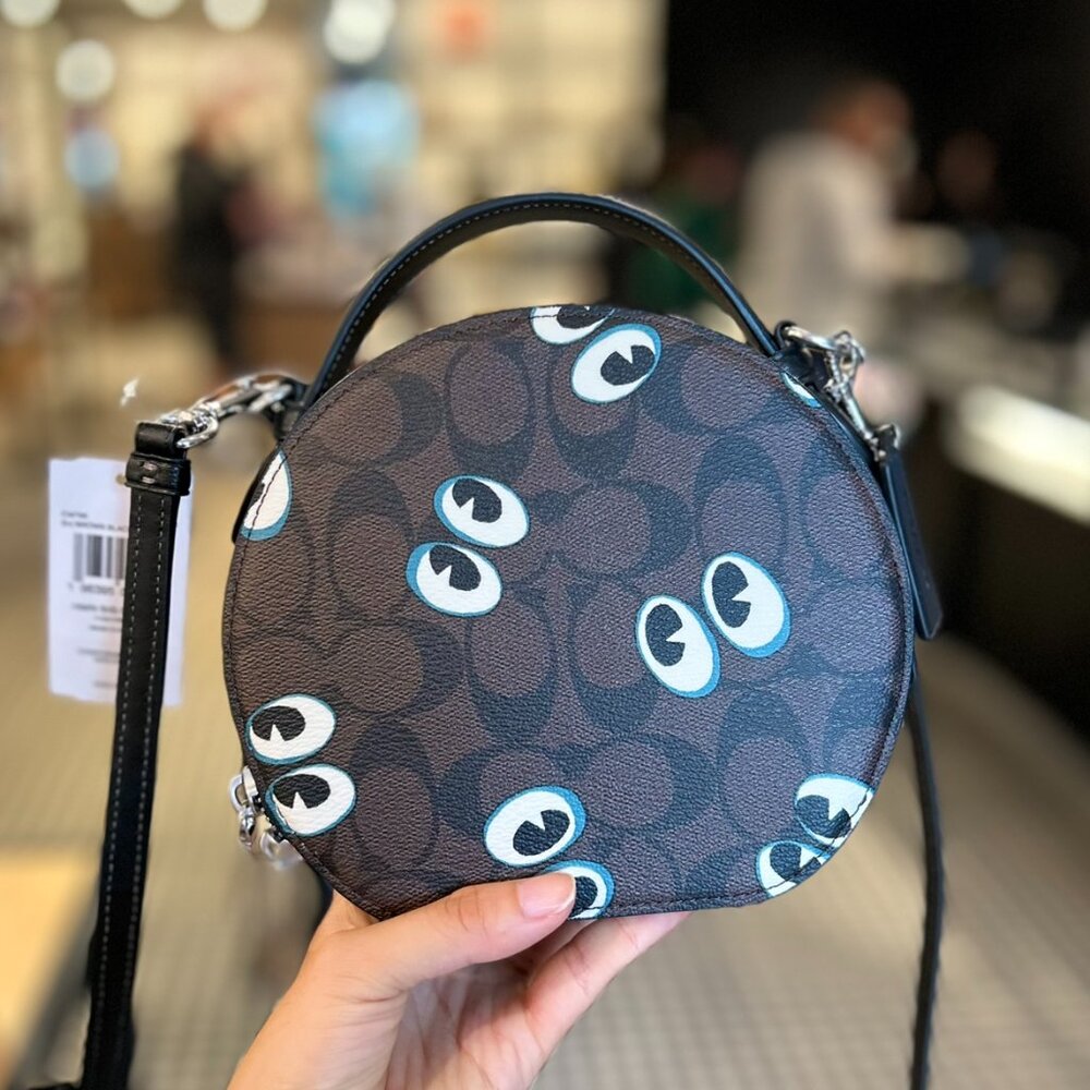 NWT Coach Canteen Crossbody Signature Canvas Halloween Eyes CM766